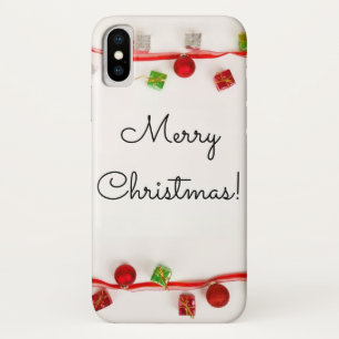 Frohe Weihnachten Rot und Grün Ornamente Case-Mate iPhone Hülle