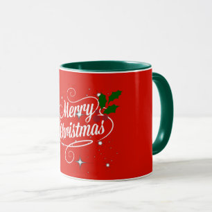 Frohe Weihnachten Rot und Grün, Tasse