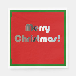 Frohe Weihnachten Rot und Grüne Napkins Serviette