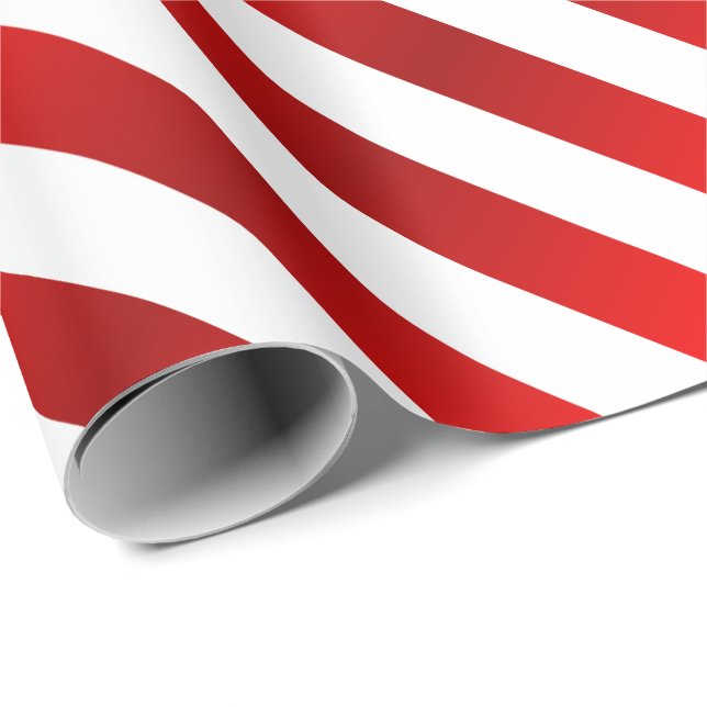 Frohe Weihnachten Rot und Weiß Bonbons Streifen Geschenkpapier (Rolleneckpunkt)