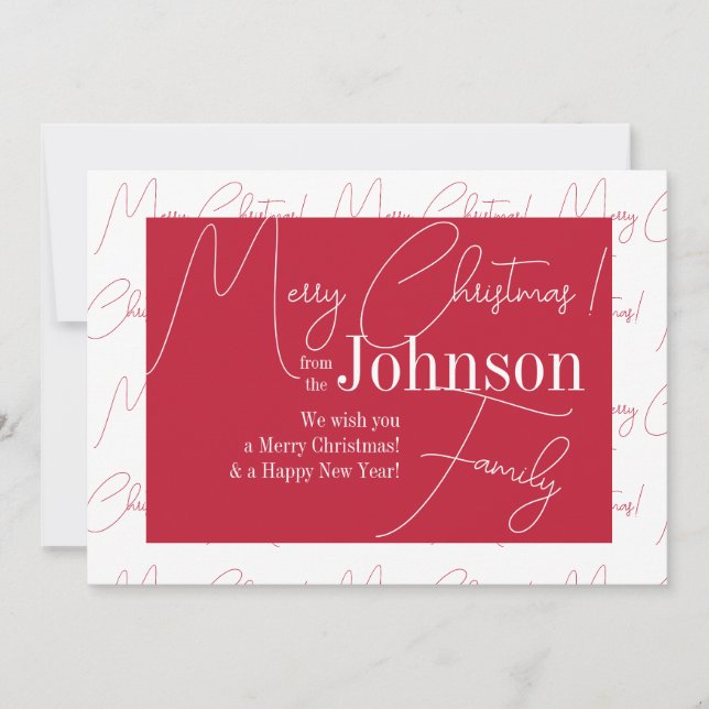 Frohe Weihnachten Rot und Weiß Script (Vorderseite)
