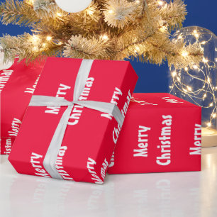 Frohe Weihnachten Rot-Weiß-Gestreift Klassisch Geschenkpapier