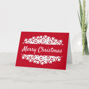 Frohe Weihnachten rot-weiße Schneeflocke