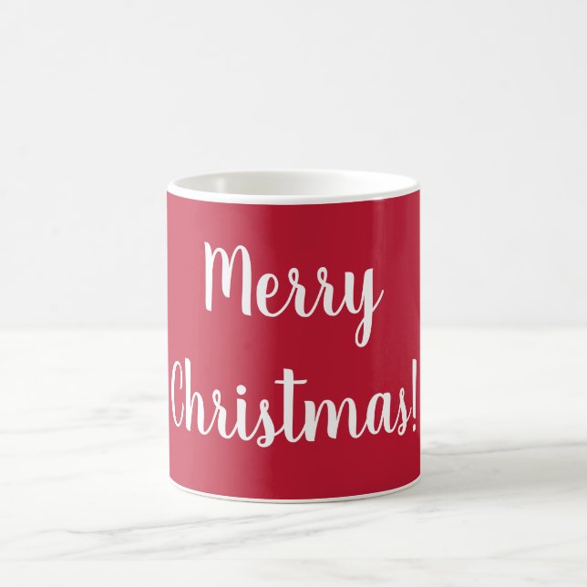 Frohe Weihnachten Rot & Weiße Typografie Festival Kaffeetasse (Mittel)