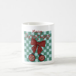 Frohe Weihnachten Rotband-Ornament-Design Kaffeetasse