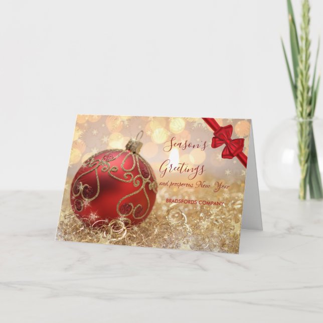 Frohe Weihnachten rote Bälle Schneeflocken  (Vorderseite)