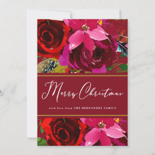 Frohe Weihnachten Rote Calligrafie Blumenurlaub