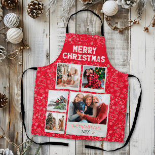 Frohe Weihnachten Rote Doodles 5 Foto Familien Ges Schürze
