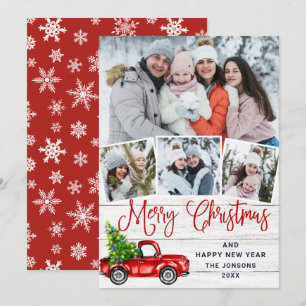 Frohe Weihnachten Rote Farm Truck 4 Foto