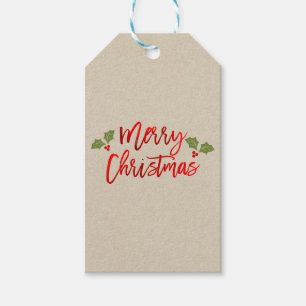 Frohe Weihnachten Rote Faux-Folie Moderne Schrift  Geschenkanhänger