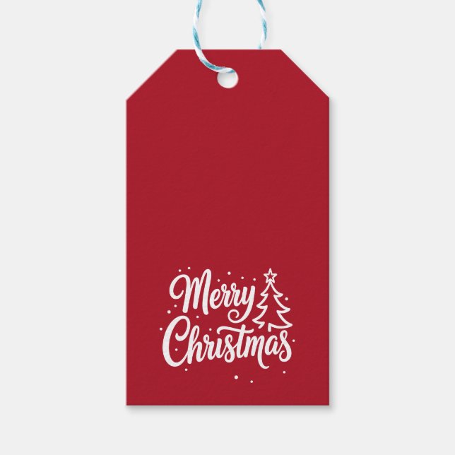 Frohe Weihnachten Rote Feiertage Geschenkanhänger (Vorderseite)
