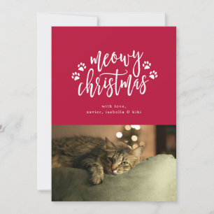 Frohe Weihnachten rote Feiertags-Postkarte für Kat