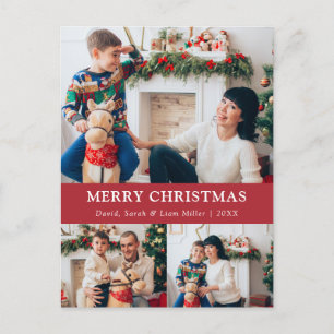Frohe Weihnachten Rote Foto-Collage-Postkarte