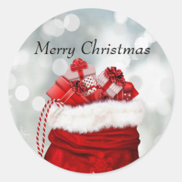 Frohe Weihnachten, rote Geschenke Runder Aufkleber