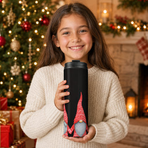 Frohe Weihnachten Rote Gnome Schwarzer Thermobeche Thermosbecher