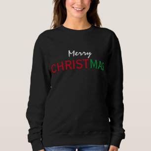 FROHE WEIHNACHTEN ROTE GRÜNE WEISSE TYPOGRAPHIE SWEATSHIRT