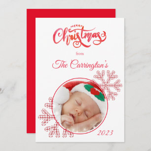 Frohe Weihnachten Rote Karierte Schneeflocken Foto