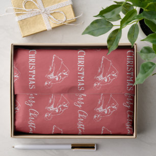 Frohe Weihnachten Rote Santa Hut Linienkunst Seidenpapier