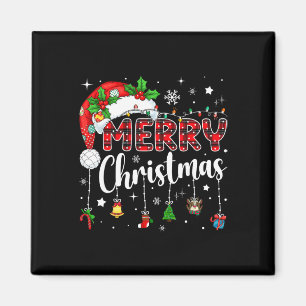 Frohe Weihnachten Rote Santa Hut Rentier Weihnacht Magnet