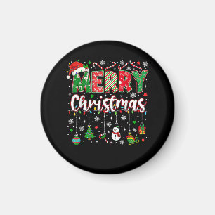 Frohe Weihnachten Rote Santa-Mütze Rentier Santa M Magnet