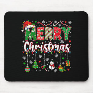 Frohe Weihnachten Rote Santa-Mütze Rentier Santa M Mousepad