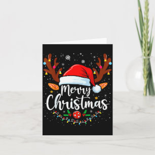 Frohe Weihnachten Rote Santa-Mütze Rentier Weihnac Karte