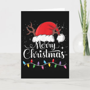 Frohe Weihnachten Rote Santa-Mütze Rentier Weihnac Karte