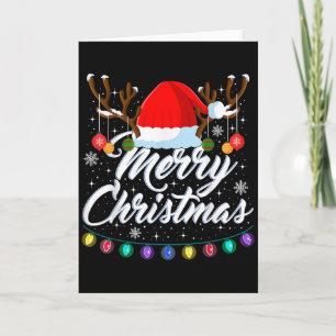 Frohe Weihnachten Rote Santa-Mütze Rentier Weihnac Karte
