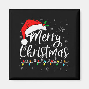 Frohe Weihnachten Rote Santa-Mütze Rentier Weihnac Magnet