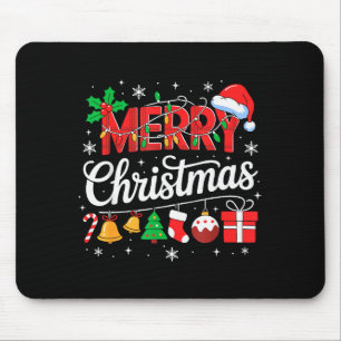 Frohe Weihnachten Rote Santa-Mütze Rentier Weihnac Mousepad