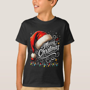 Frohe Weihnachten Rote Santa-Mütze Weihnachten Mat T-Shirt