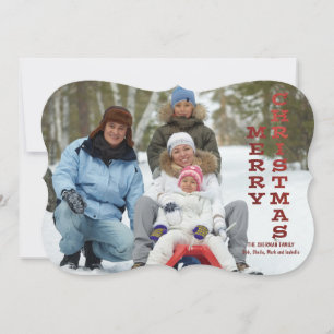 Frohe Weihnachten rote Schimmer Fotokarte