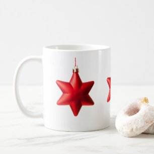 Frohe Weihnachten Rote Sterne Dekoration Foto Kaffeetasse