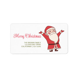 Frohe Weihnachten | Rote Typografie Adressaufkleber