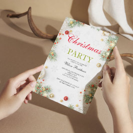 Frohe Weihnachten | Rote Typografie Einladung