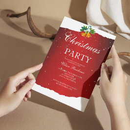 Frohe Weihnachten | Rote Typografie Einladung
