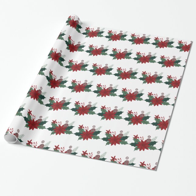 Frohe Weihnachten | Rote Typografie Geschenkpapier (Ungerollt)