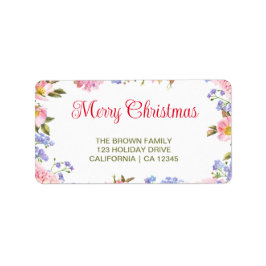 Frohe Weihnachten | Rote Typografie Rücksendeadres Adressaufkleber