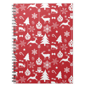 Frohe Weihnachten: Rote Vintage-Kollektion Notizblock