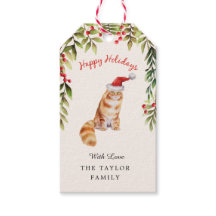 Frohe Weihnachten Rote Weihnachtsmannmütze Cat Lov