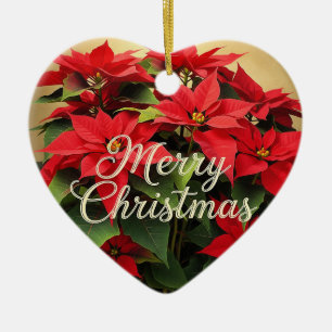 Frohe Weihnachten Rote Weihnachtssterne Keramik Ornament
