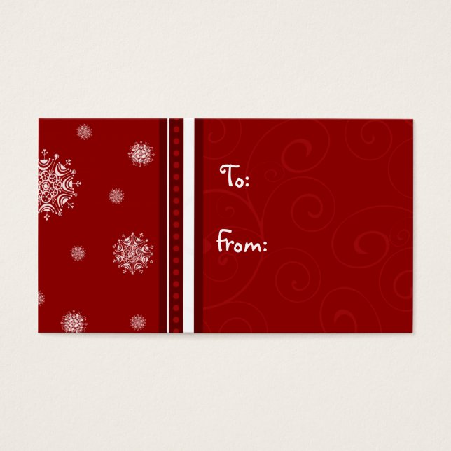 Frohe Weihnachten Rote weiße Schneeflocken Gift Ta (Vorderseite)