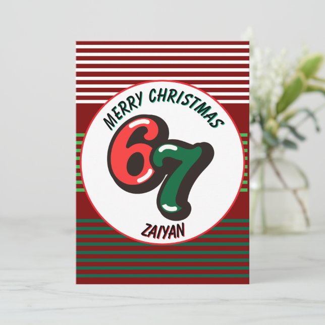 Frohe Weihnachten rote Zahlen 6 & 7 benutzerdefini (Stehend Vorderseite)