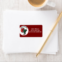 Frohe Weihnachten rote Zahlen 6 & 7 benutzerdefini Adressaufkleber