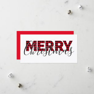 Frohe Weihnachten Roter Büffel Kariert und Kalligr