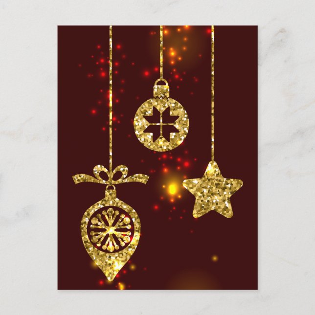 Frohe Weihnachten Roter Feiertag Glitzer Sparkling (Vorderseite)