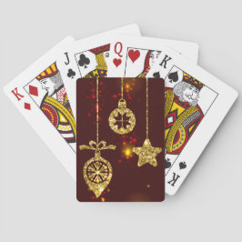 Frohe Weihnachten Roter Feiertag Glitzer Sparkling Spielkarten