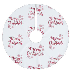 Frohe Weihnachten Roter Glitzer Polyester Weihnachtsbaumdecke