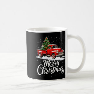 Frohe Weihnachten Roter LKW Familie Passende Weihn Kaffeetasse