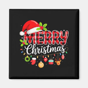 Frohe Weihnachten Roter Santa Hut Rentier Weihnach Magnet